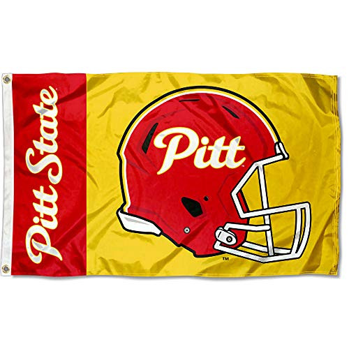 College Flags   Banners Co  Pittsburg State Gorillas Football Helmet Flag
