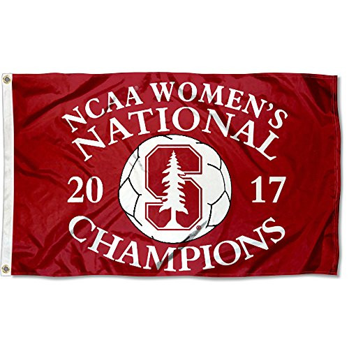 College Flags   Banners Co  Stanford Cardinal 2017 Women s Soccer Champions Flag