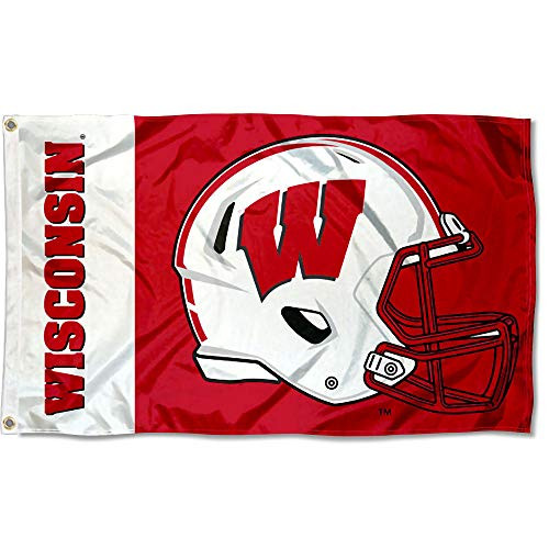 College Flags   Banners Co  Wisconsin Badgers Football Helmet Flag