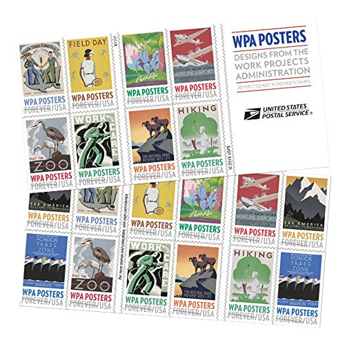 WPA Posters book of 20 Forever USPS Postage Stamp Work Projects Administration 1 book of 20 stamps WPA Posters book of 20 Forever USPS Postage Stamp Work Projects Administration 1 book of 20 stamps