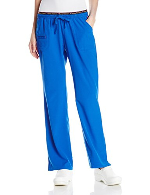 HeartSoul Scrubs Women s Break On Through  heart Breaker  Low Rise Drawstring Pant  Royal  Small Tall