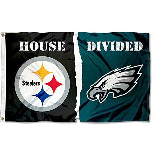 WinCraft Pittsburgh Steelers and Philadelphia Eagles House Divided Flag WinCraft Pittsburgh Steelers and Philadelphia Eagles House Divided Flag