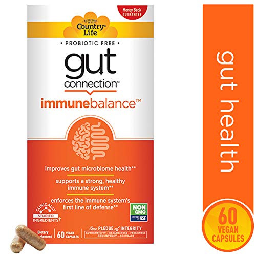 Country Life Gut Connection Immune Balance Probiotic Free Promotes Improved Gut Microbiome Health Gut Brain Balance Supports Strong Healthy Immune System Gluten Free Vegan 60 Vegan Caps Country Life Gut Connection Immune Balance Probiotic Free Promotes Improved Gut Microbiome Health Gut Brain Balance Supports Strong Healthy Immune System Gluten Free Vegan 60 Vegan Caps