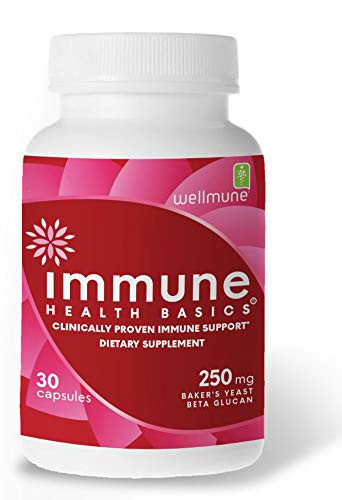 Immune Health Basics   Wellmune Beta Glucan Supplement   Immunity Support Booster   250 Milligrams   30 Count Vegetarian Capsules