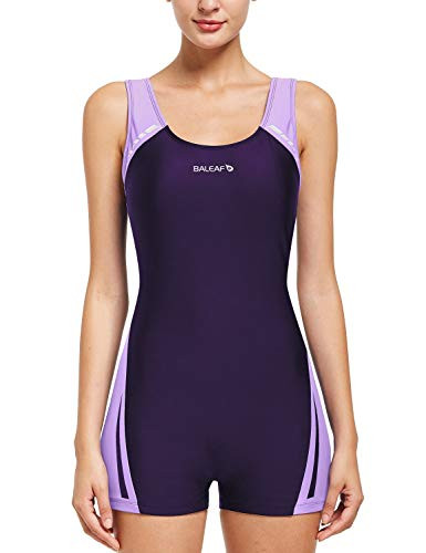 BALEAF Women s Padded Modest One Piece Swimsuits Competitive Full Coverage Bathing Suit Purple Lilac 42