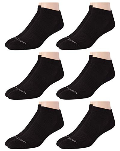Calvin Klein Men s Socks   Lightweight No Show Athletic Performance Ankle Sock Liners  6 Pack   Size Shoe Size  7 12  Black