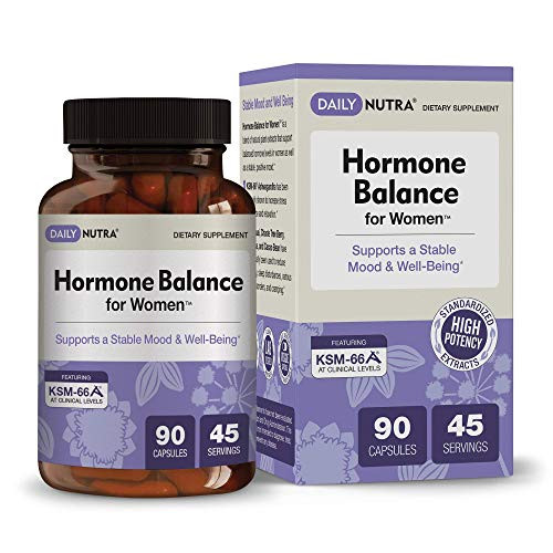 Hormone Balance for Women by DailyNutra Natural Mood Supplement PMS Relief and Menopause Support Featuring Clinically Studied KSM 66 Ashwagandha 90 Capsules Hormone Balance for Women by DailyNutra Natural Mood Supplement PMS Relief and Menopause Support Featuring Clinically Studied KSM 66 Ashwagandha 90 Capsules