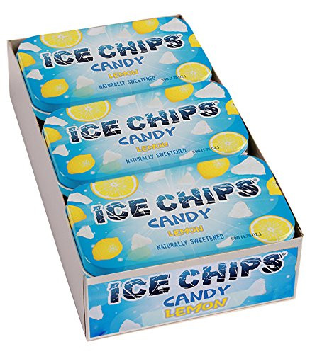 ICE CHIPS Xylitol Candy Tins  Lemon  6 Pack   Low Carb  Gluten Free   Includes BAND as shown