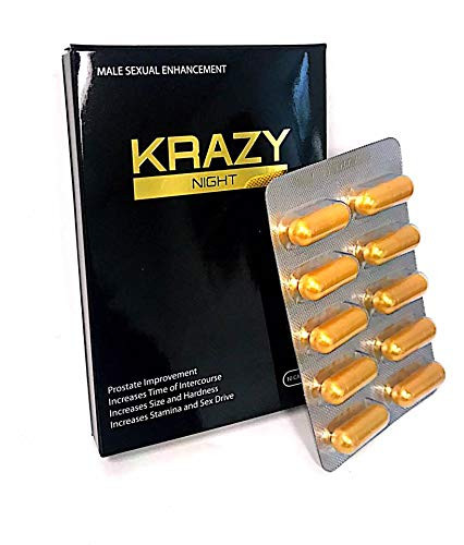 Krazy Night Gold Best Male Enhancing Natural Performance 10 Capsules New Most Effective Natural Amplifier for Performance  Energy  and Endurance  Krazy Gold 10 Capsules