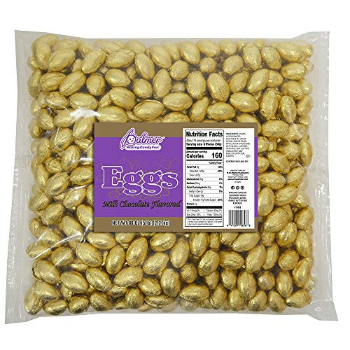 R M  Palmer Golden Easter Eggs   Chocolaty Individually Wrapped Treats   Fun Sized Egg Shaped Easter Candies   Perfect For Gift Baskets   Bulk Bag  5 lbs
