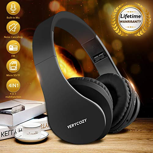 Over-Ear HeadphonesBluetooth Headphones Hi-Fi Stereo Wireless Headset Over Ear Headphones Noise Cancelling Foldable Earphones,Soft Memory-Protein Earmuffs