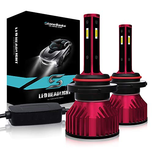 StoneBanks 9006 HB4 LED Headlight Bulbs  4 Side CSP Chips Canbus 6000K Cool White 100W 12000 Lumens Focused Low Beam LED Headlight All in one Conversion Kit  2 Pack