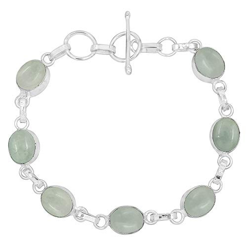 Aquamarine Bracelet for Women Mom Wife 925 Silver Overlay Handmade Vintage Style Jewelry