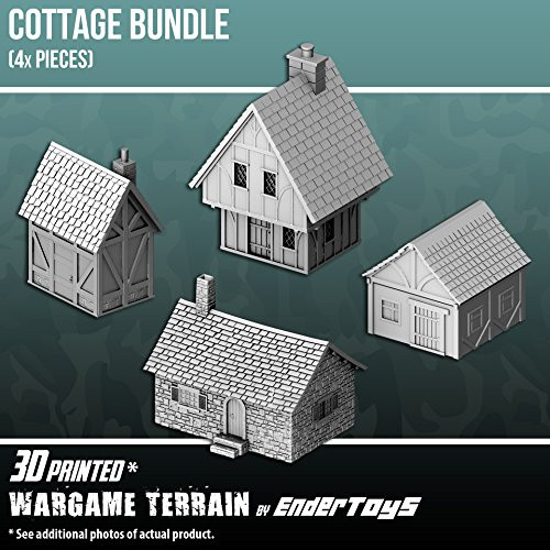 Cottage Bundle  Terrain Scenery for Tabletop 28mm Miniatures Wargame  3D Printed and Paintable  EnderToys