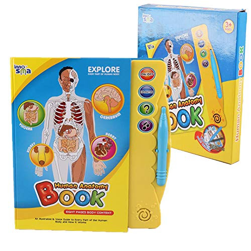 Pasaca Toys Kids Learning Book, Human Body Anatomy with 3 Learning Game, Learning Human Body, Explanation of Body Part (Blue)