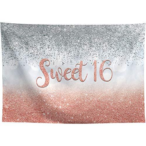 Allenjoy Sweet 16 Rose Pink Silver Bokeh Glitter Backdrop 8x6ft for Girls Happy 16th Birthday Party Decorations Banner Vinyl Photography Photo Booths Studio Props Supplies Photo Background Allenjoy Sweet 16 Rose Pink Silver Bokeh Glitter Backdrop 8x6ft for Girls Happy 16th Birthday Party Decorations Banner Vinyl Photography Photo Booths Studio Props Supplies Photo Background