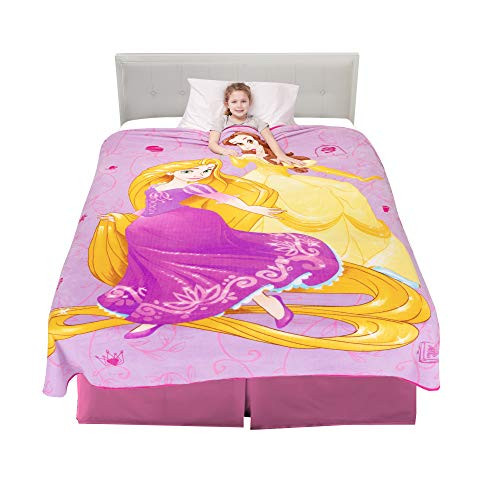 Franco Kids Bedding Super Soft Plush Blanket  Twin Full Size 62  x 90   Disney Princess