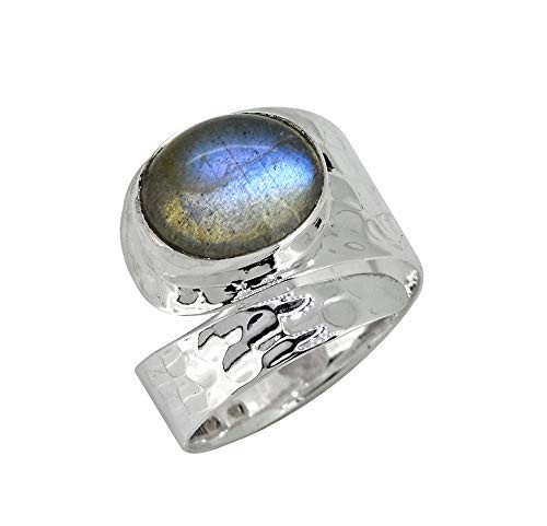 YoTreasure Labradorite 925 Sterling Silver Rings Silver Jewelry YoTreasure Labradorite 925 Sterling Silver Rings Silver Jewelry
