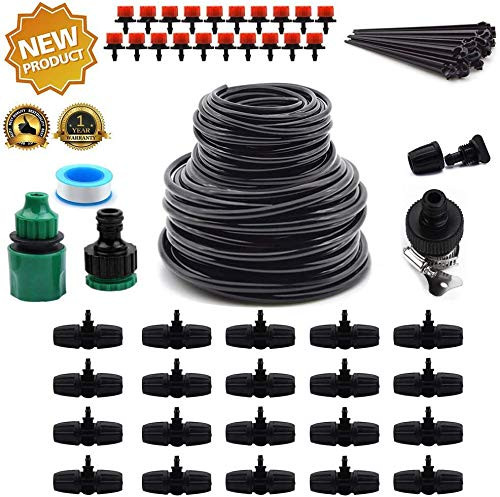 Upgrade Garden Irrigation System 100ft Irrigation System 1 2    1 4  Blank Distribution Tubing Watering Drip Kit Irrigation Kits Automatic Mist Irrigation Equipment Set for Garden Flower Bed Lawn