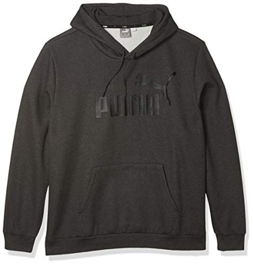 PUMA Men s Big   Tall Essentials Big Logo Full Zip Hoodie  Dark Gray Heather  2XL