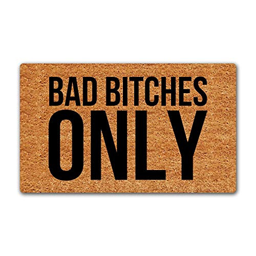 LuckyChu Doormat Bad Bitches Only Funny Floor Mat Door Mat Rug Non Slip Entrance Indoor Outdoor Front Door Bathroom Kitchen Home Mats Rubber 30 by 18 inch