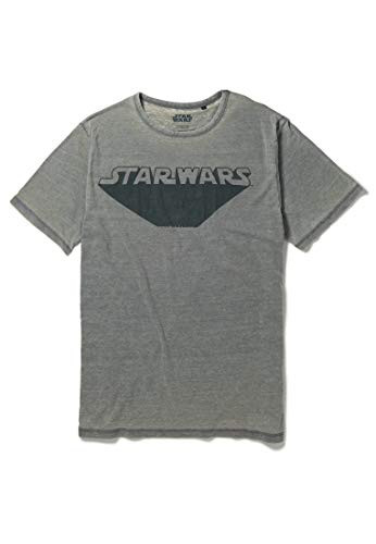 Recovered Star Wars Retro Zoom Logo Light Grey T Shirt Size M