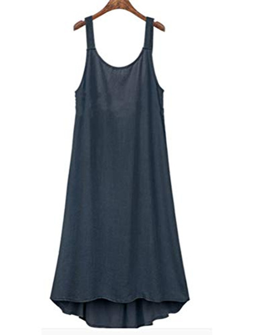 Minibee Women s Summer Casual Loose Dress Cotton Linen Dress Sleeveless Long Maxi Skirt XL Navy Minibee Women s Summer Casual Loose Dress Cotton Linen Dress Sleeveless Long Maxi Skirt XL Navy