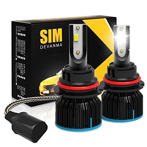 Simdevanma 9007 HB5 Led Headlight Bulbs Conversion Kit  hight low beam bulbs 6400Lm 60W Car Led Headlamp Replacement 6500K White