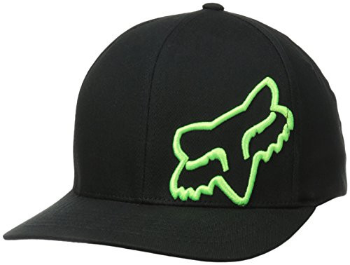 Fox Men s Standard FLEX 45 FLEXFIT HAT  black Green  Small Medium