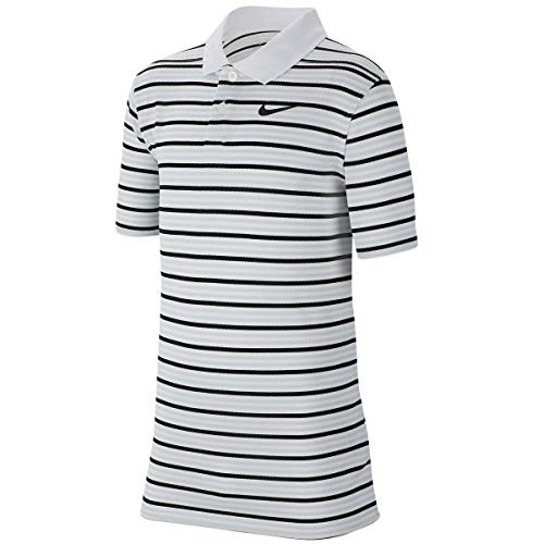 Nike Kids Boy s Dri FIT Victory Stripe Polo Little Kids Big Kids White Pure Platinum Black MD 10 12 Big Kids Nike Kids Boy s Dri FIT Victory Stripe Polo Little Kids Big Kids White Pure Platinum Black MD 10 12 Big Kids
