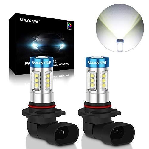 MAXGTRS High Power 9006/HB4 LED Fog Light Blubs Cree Chips with Condenser Lens - Extremely Bright 80W 6000K Xenon White LED Fog Lamp