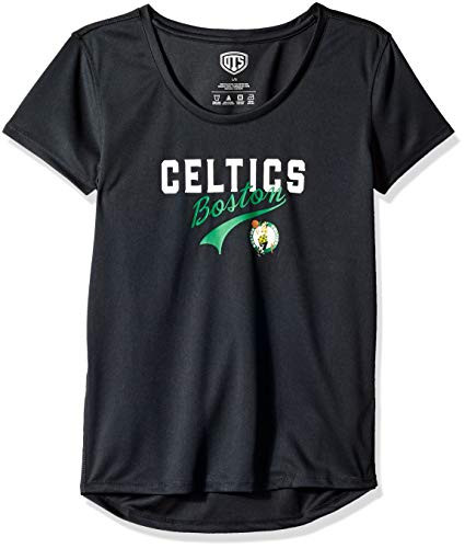 OTS NBA Boston Celtics Women s Poly Short Sleeve Tee  Alternate Team Color Naples  Large