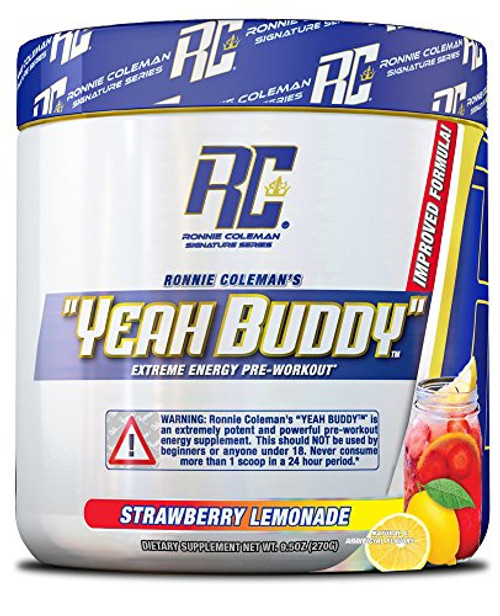 Ronnie Coleman Signature Series Yeah Buddy 30 Serve Pre Workout Supplement Strawberry Lemonade 240 Gram Ronnie Coleman Signature Series Yeah Buddy 30 Serve Pre Workout Supplement Strawberry Lemonade 240 Gram