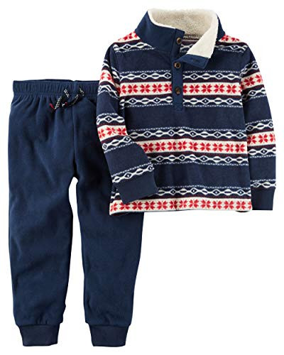 Carter s Baby Boys  2 Piece Long Sleeve Fleece Top and Joggers Set 3 Months
