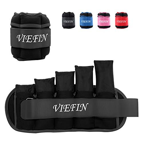 VIEFIN Ankle Weights for Women Men and Kids Strength Training Wrist Leg Arm Weight Set with Adjustable Strap for Jogging Gymnastics Aerobics Physical Therapy Black 5lbs Each VIEFIN Ankle Weights for Women Men and Kids Strength Training Wrist Leg Arm Weight Set with Adjustable Strap for Jogging Gymnastics Aerobics Physical Therapy Black 5lbs Each