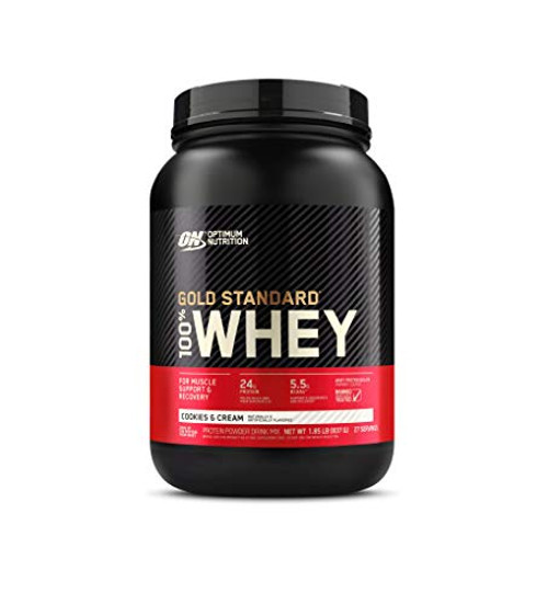 Optimum Nutrition Gold Standard 100 Whey Protein Powder  Cookies   Cream  1 85 Pound  Package May Vary