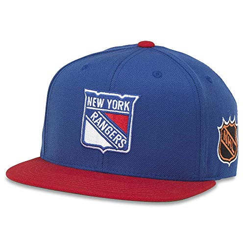 AMERICAN NEEDLE Blockhead 2 NHL Team Flat Brim Hat New York Rangers Royal Red 43732A NYR AMERICAN NEEDLE Blockhead 2 NHL Team Flat Brim Hat New York Rangers Royal Red 43732A NYR