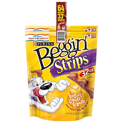 Beggin Strips Dog Treats By Purina Bundle of 2 Lg Bags 1 Bacon 1 Bacon and Cheese 2 lbs Each Beggin Strips Dog Treats By Purina Bundle of 2 Lg Bags 1 Bacon 1 Bacon and Cheese 2 lbs Each