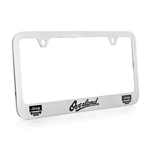 Jeep Overland Chrome Plated Metal License Plate Frame Holder