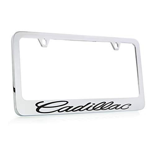 Cadillac Script Chrome Plated Brass License Plate Frame