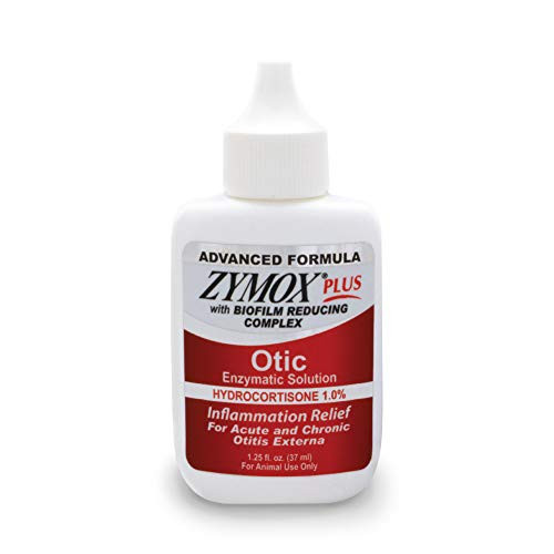 Zymox Advanced Formula Otic Plus Enzymatic Ear Solution for Dogs and Cats with 1 Hydrocortisone  1 25oz