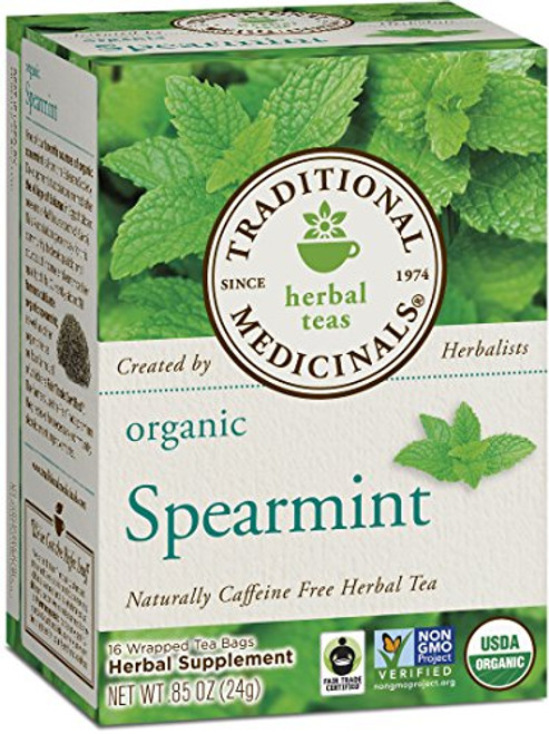 Traditional Medicinals Organic Spearmint Herbal Tea, 16 Tea Bags (Pack of 6) Traditional Medicinals Organic Spearmint Herbal Tea, 16 Tea Bags (Pack of 6)