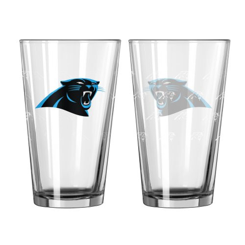 Boelter Brands NFL Carolina Panthers Satin Etch Pint  16 ounce  2 Pack