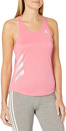 adidas womens Own The Run 3 Stripes PB Tank Top Signal Pink Medium
