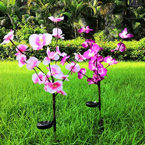 Uonlytech Solar Garden Stake Lights Solar Powered Orchid Lights Outdoor Solar Pathway Lights Decor for Garden Lawn Landscape Driveway 2Pcs Uonlytech Solar Garden Stake Lights Solar Powered Orchid Lights Outdoor Solar Pathway Lights Decor for Garden Lawn Landscape Driveway 2Pcs