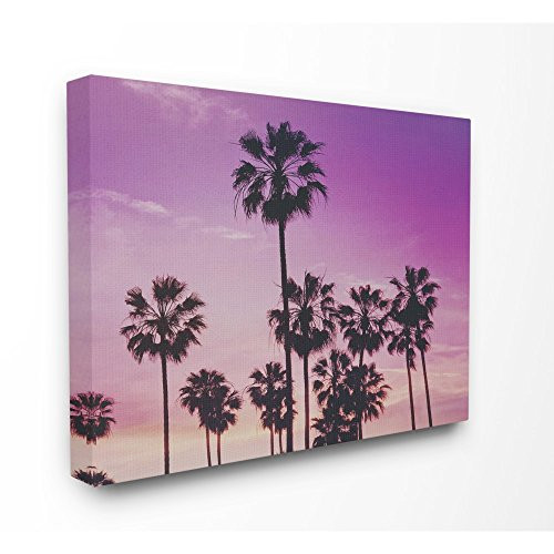 Stupell Industries Tropical Purple Palm Trees Photography Canvas Wall Art  16 x 20  Multi Color