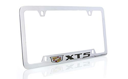 Cadillac XT5 Brass License Plate Frame with Chrome Finish  4 Hole