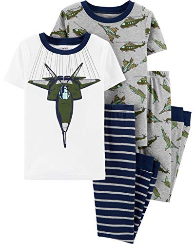 4 Piece Boys Snug Fit Cotton Pajamas  Aircraft  12