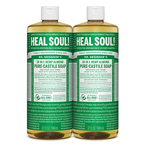 Dr  Bronner s Pure Castile Liquid Soap   Almond 32oz   32 Fl Oz  Pack of 2