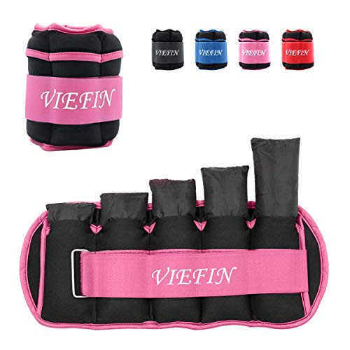 VIEFIN Ankle Weights for Women Men and Kids Strength Training Wrist Leg Arm Weight Set with Adjustable Strap for Jogging Gymnastics Aerobics Physical Therapy Pink 5lbs Each VIEFIN Ankle Weights for Women Men and Kids Strength Training Wrist Leg Arm Weight Set with Adjustable Strap for Jogging Gymnastics Aerobics Physical Therapy Pink 5lbs Each